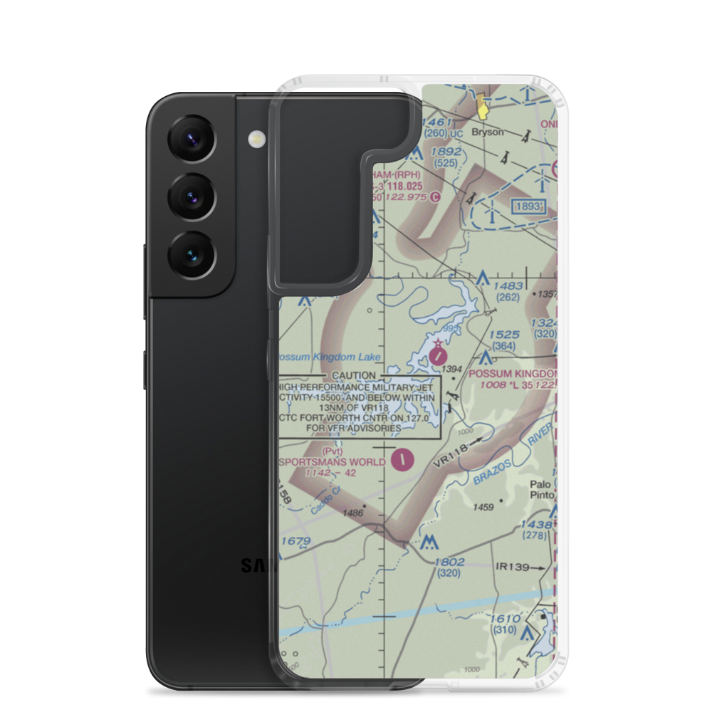 Costello Island, Inc Airport (4TA3) VFR Sectional Samsung Case Samsung Galaxy S22 model shown
