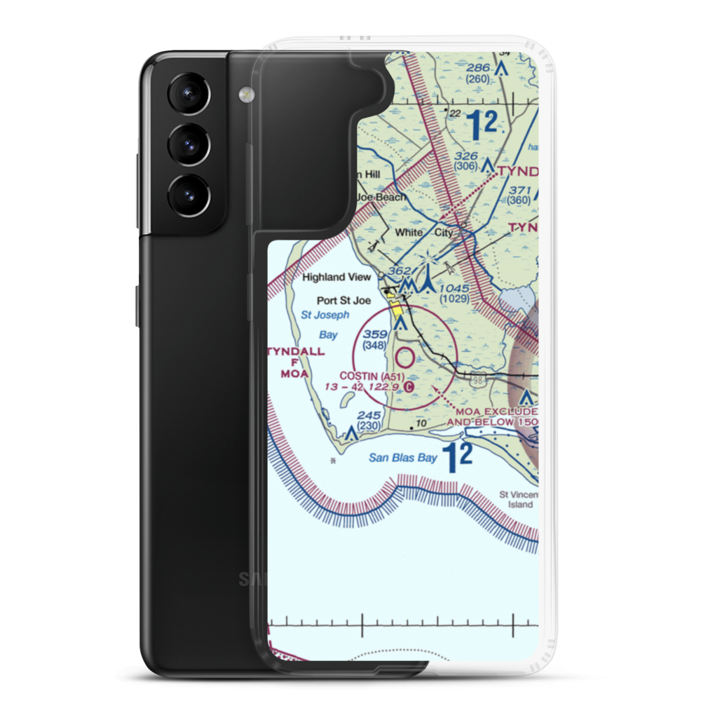Costin Airport (A51) VFR Sectional Samsung Case Samsung Galaxy S21 Plus model shown