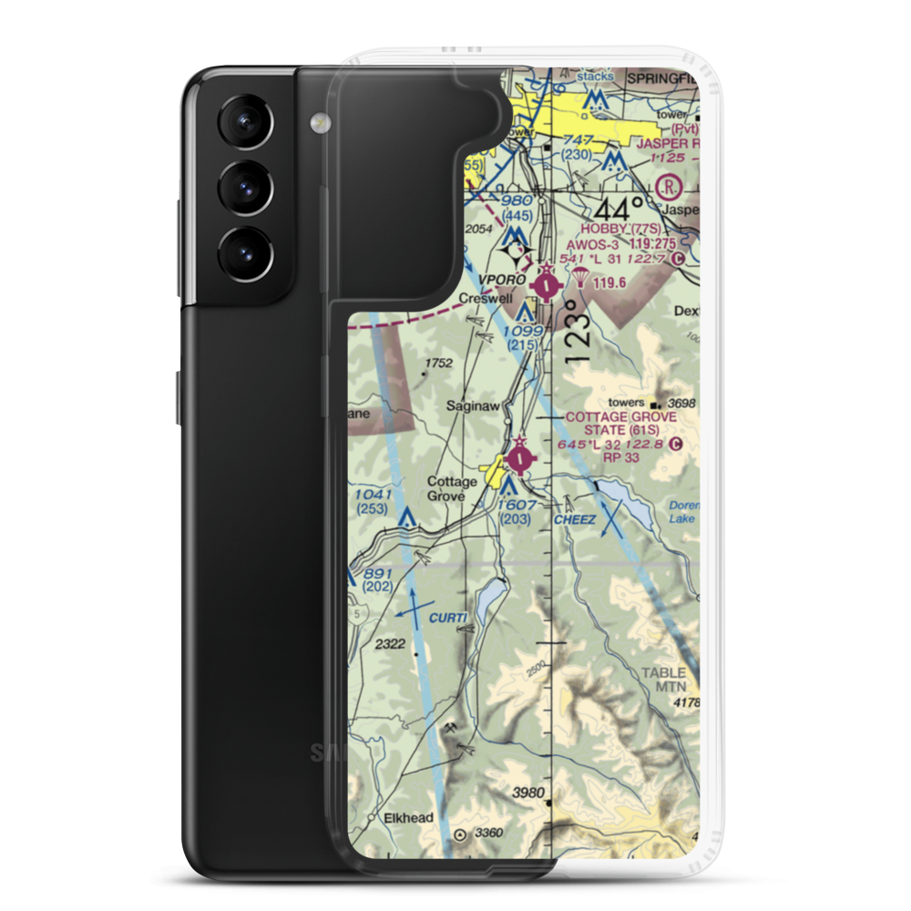 Cottage Grove State Airport (61S) VFR Sectional Samsung Case Samsung Galaxy S21 Plus model shown
