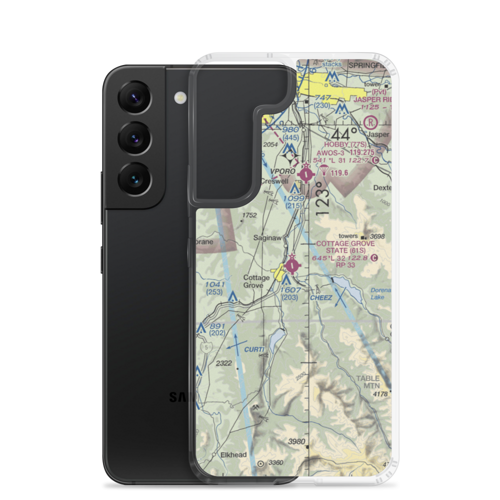 Cottage Grove State Airport (61S) VFR Sectional Samsung Case Samsung Galaxy S22 model shown