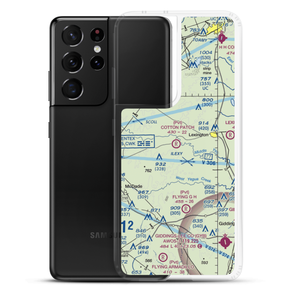 Cotton Patch Airport (TA75) VFR Sectional Samsung Case Samsung Galaxy S21 Ultra model shown