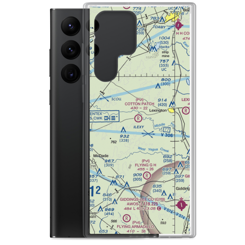 Cotton Patch Airport (TA75) VFR Sectional Samsung Case Samsung Galaxy S22 Ultra model shown