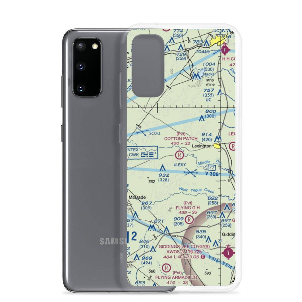Cotton Patch Airport (TA75) VFR Sectional Samsung Case Samsung Galaxy S20 model shown