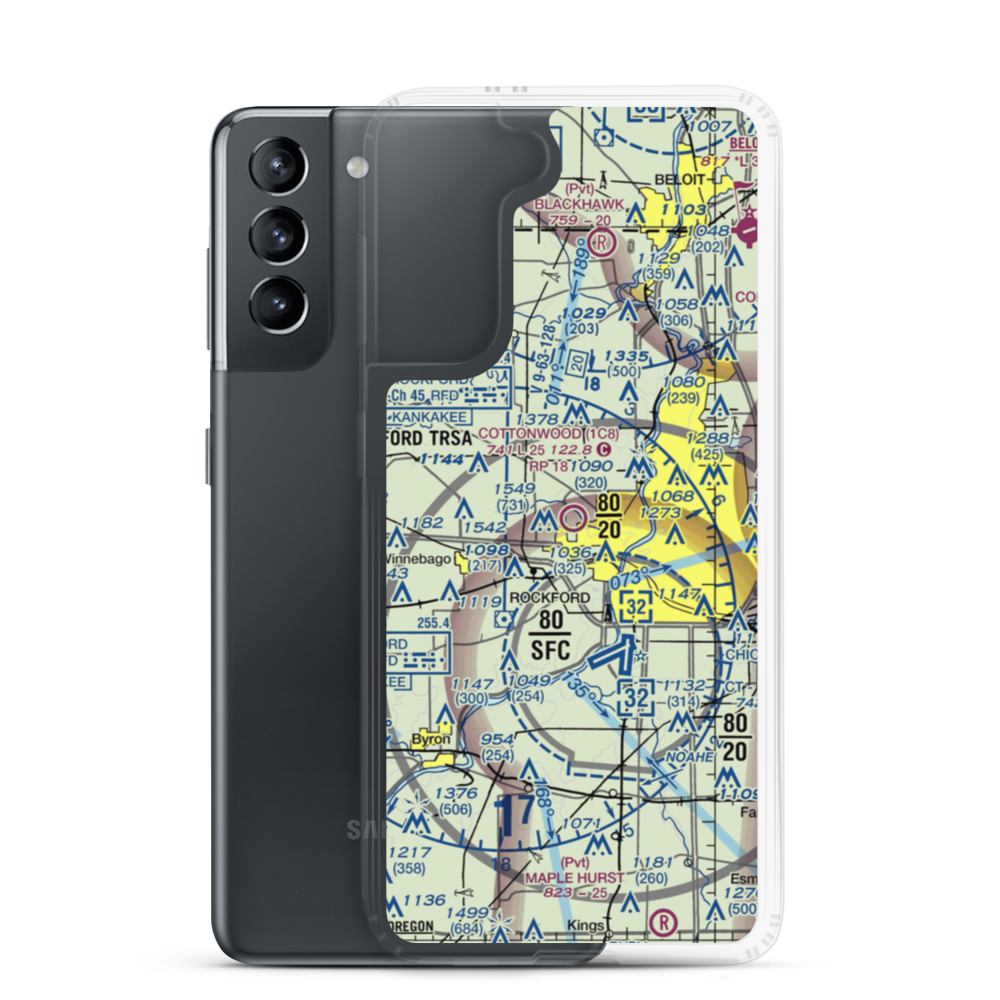 Cottonwood Airport (1C8) VFR Sectional Samsung Case Samsung Galaxy S21 model shown