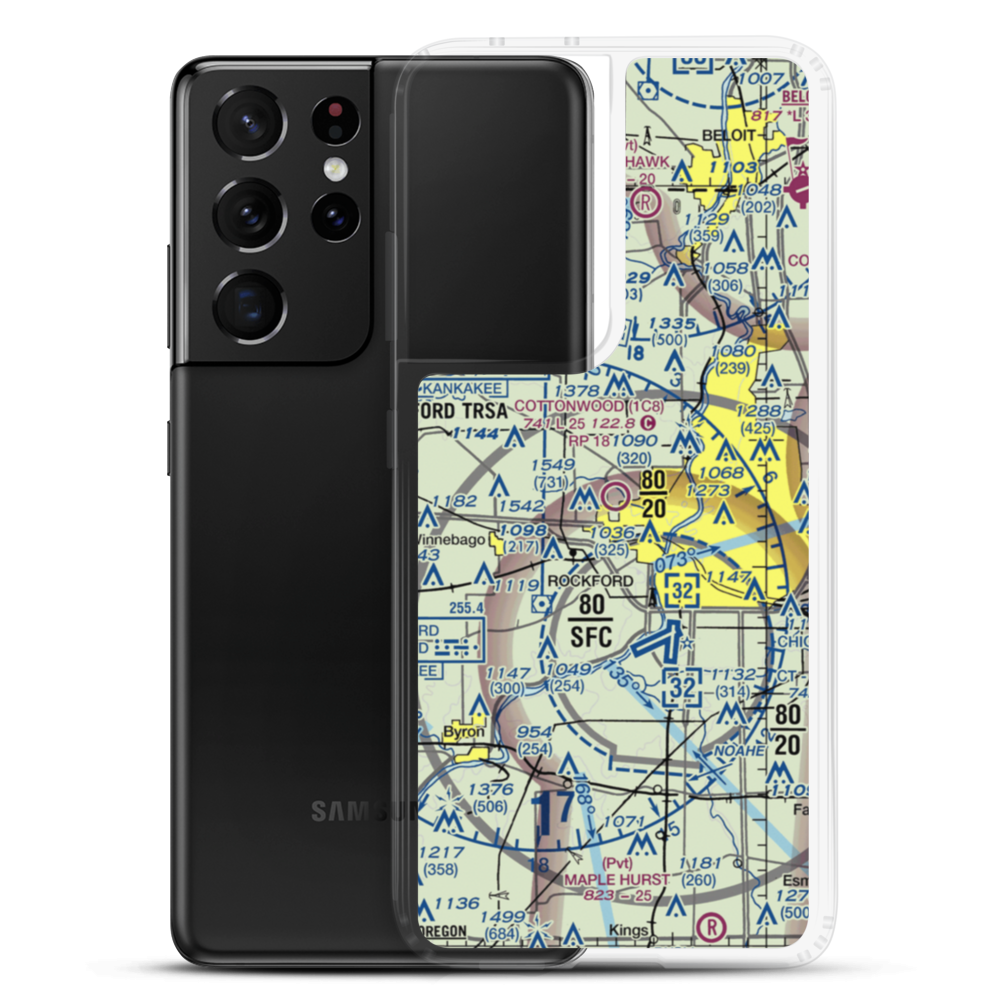 Cottonwood Airport (1C8) VFR Sectional Samsung Case Samsung Galaxy S21 Ultra model shown