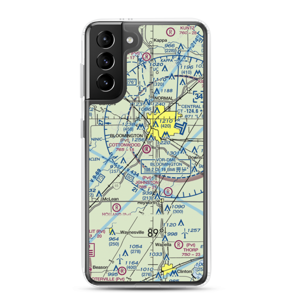 Cottonwood Airport (IL57) VFR Sectional Samsung Case Samsung Galaxy S21 Plus model shown