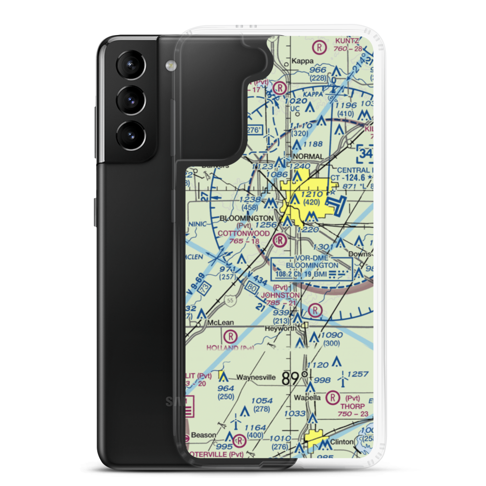 Cottonwood Airport (IL57) VFR Sectional Samsung Case Samsung Galaxy S21 Plus model shown