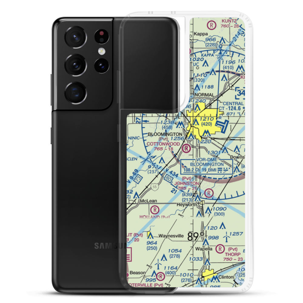 Cottonwood Airport (IL57) VFR Sectional Samsung Case Samsung Galaxy S21 Ultra model shown