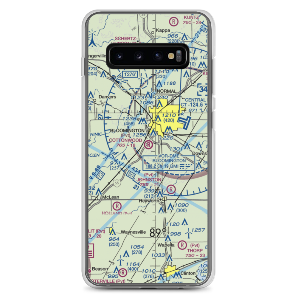 Cottonwood Airport (IL57) VFR Sectional Samsung Case Samsung Galaxy S10+ model shown