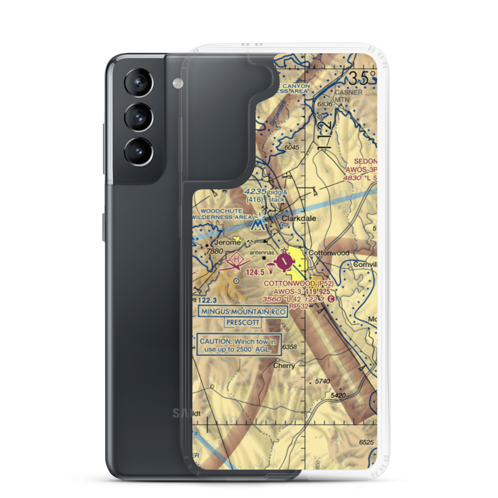 Cottonwood Airport (P52) VFR Sectional Samsung Case Samsung Galaxy S21 model shown