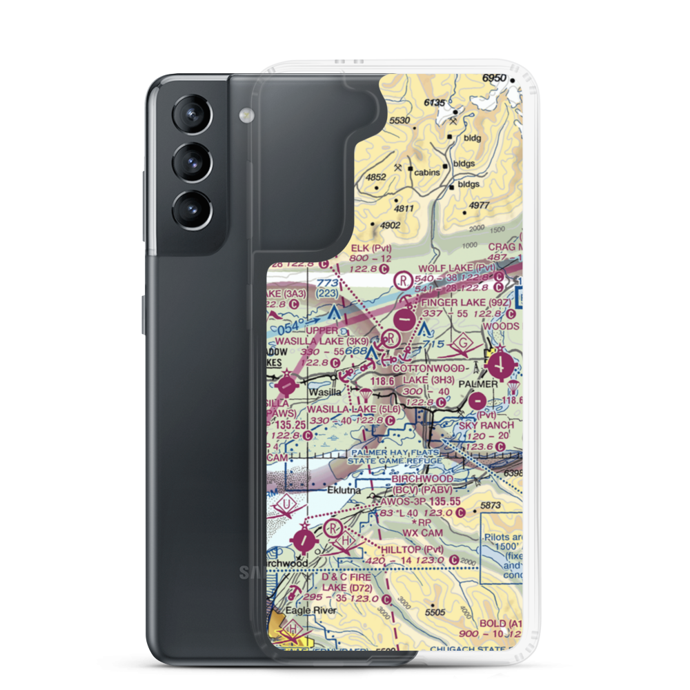 Cottonwood Lake Seaplane Base (3H3) VFR Sectional Samsung Case Samsung Galaxy S21 model shown