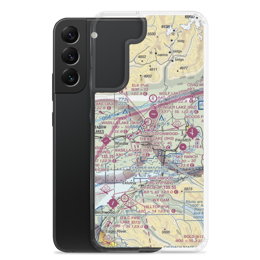 Cottonwood Lake Seaplane Base (3H3) VFR Sectional Samsung Case Samsung Galaxy S22 Plus model shown