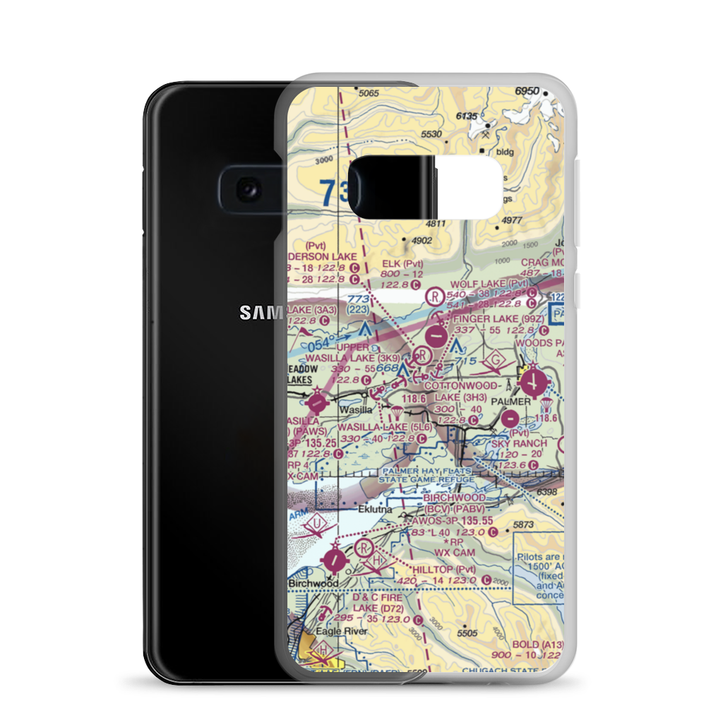Cottonwood Lake Seaplane Base (3H3) VFR Sectional Samsung Case Samsung Galaxy S10e model shown