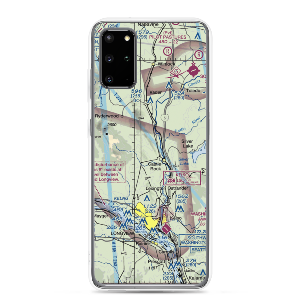 Cougar Flat Airstrip (WN24) VFR Sectional Samsung Case Samsung Galaxy S20 Plus model shown