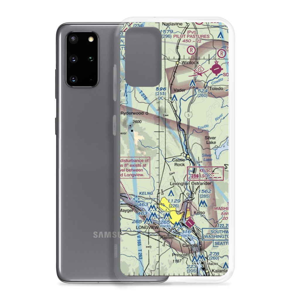 Cougar Flat Airstrip (WN24) VFR Sectional Samsung Case Samsung Galaxy S20 Plus model shown