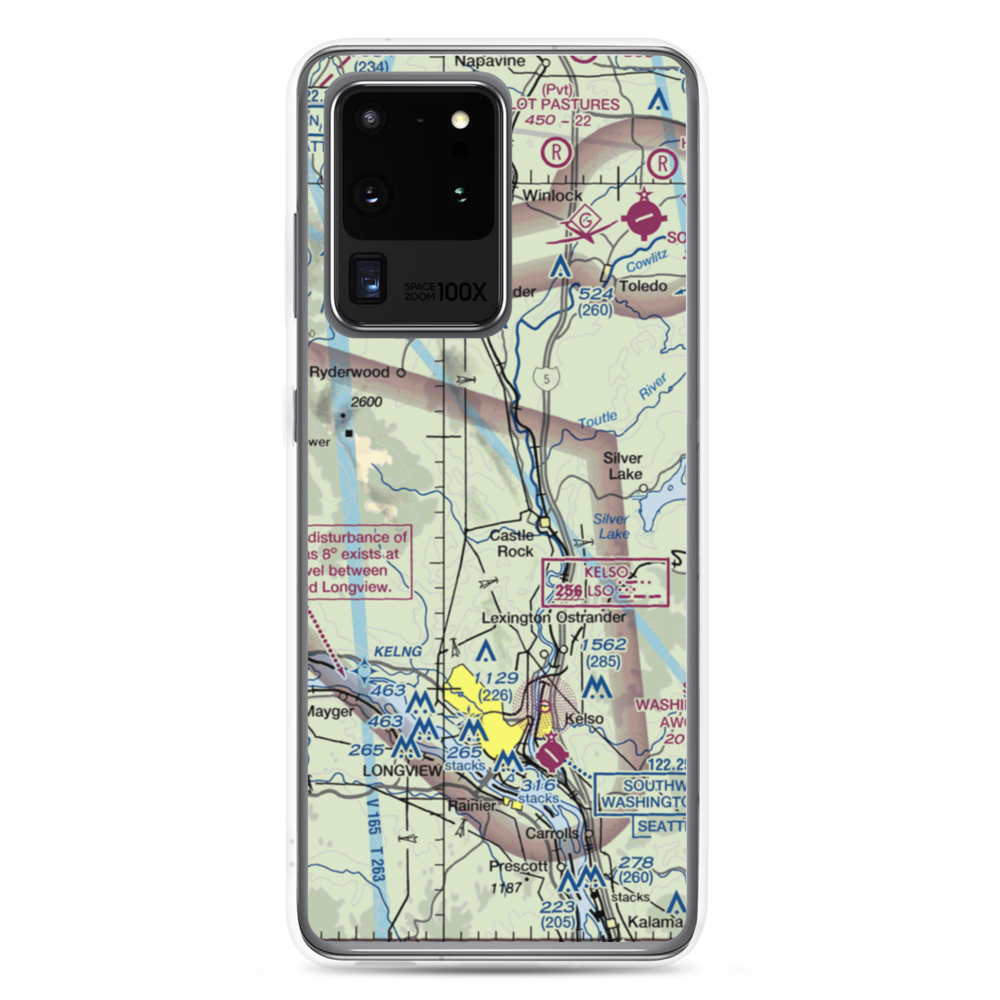Cougar Flat Airstrip (WN24) VFR Sectional Samsung Case Samsung Galaxy S20 Ultra model shown