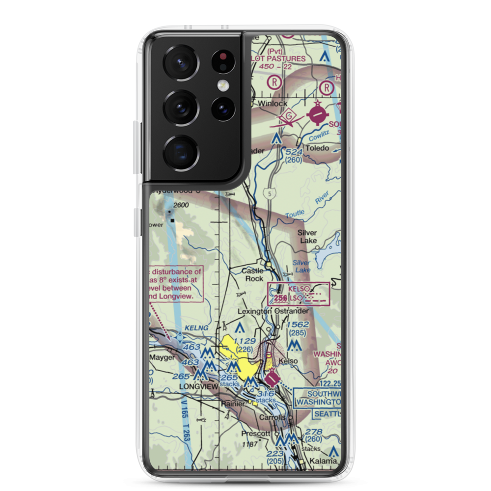 Cougar Flat Airstrip (WN24) VFR Sectional Samsung Case Samsung Galaxy S21 Ultra model shown