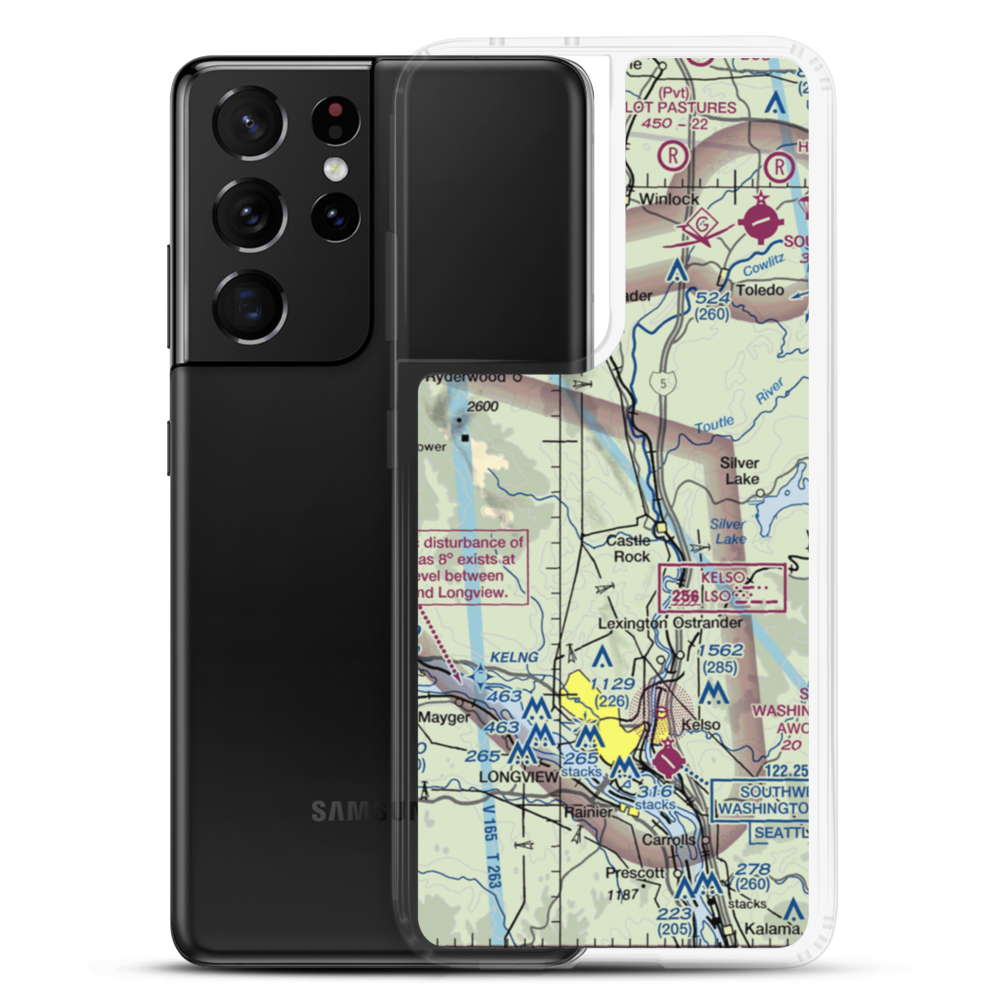 Cougar Flat Airstrip (WN24) VFR Sectional Samsung Case Samsung Galaxy S21 Ultra model shown