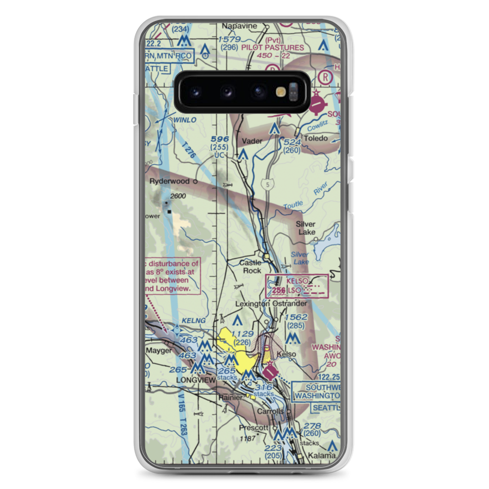Cougar Flat Airstrip (WN24) VFR Sectional Samsung Case Samsung Galaxy S10+ model shown