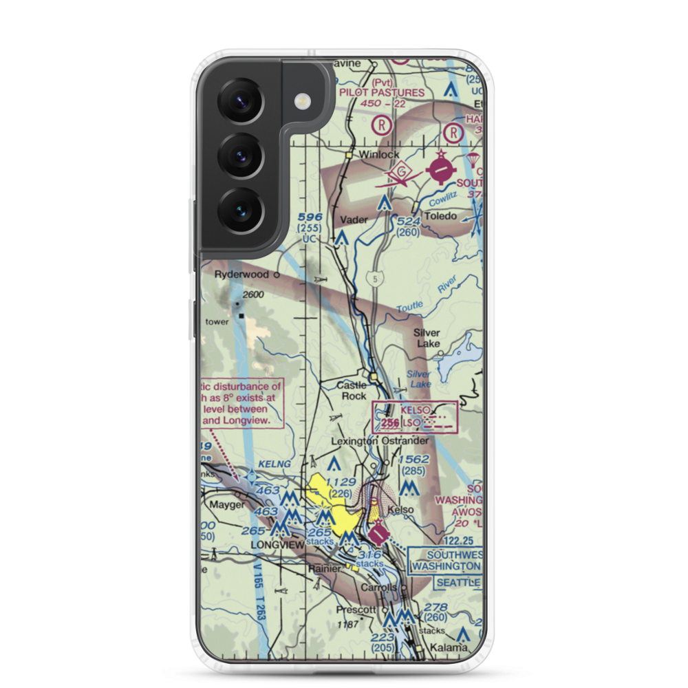 Cougar Flat Airstrip (WN24) VFR Sectional Samsung Case Samsung Galaxy S22 Plus model shown