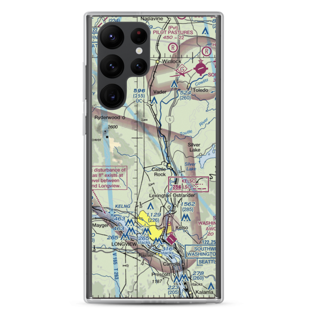 Cougar Flat Airstrip (WN24) VFR Sectional Samsung Case Samsung Galaxy S22 Ultra model shown