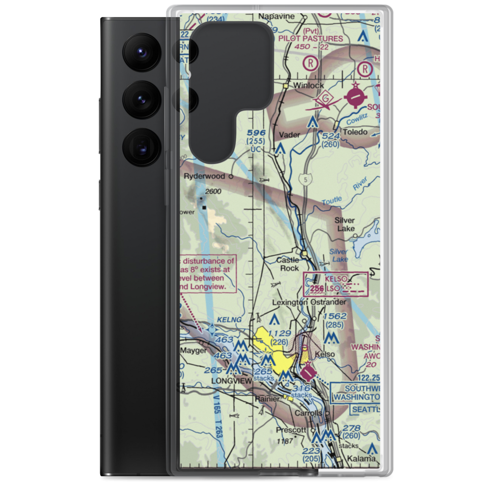 Cougar Flat Airstrip (WN24) VFR Sectional Samsung Case Samsung Galaxy S22 Ultra model shown