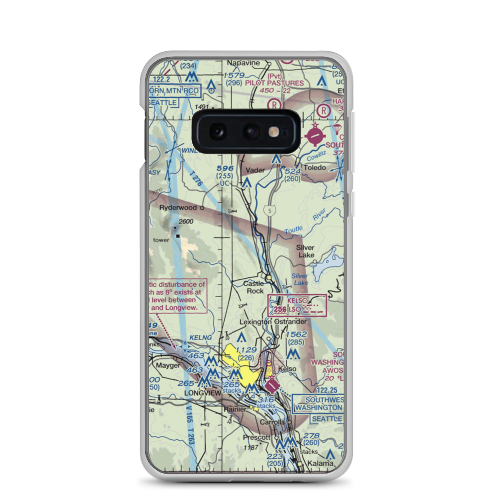 Cougar Flat Airstrip (WN24) VFR Sectional Samsung Case Samsung Galaxy S10e model shown