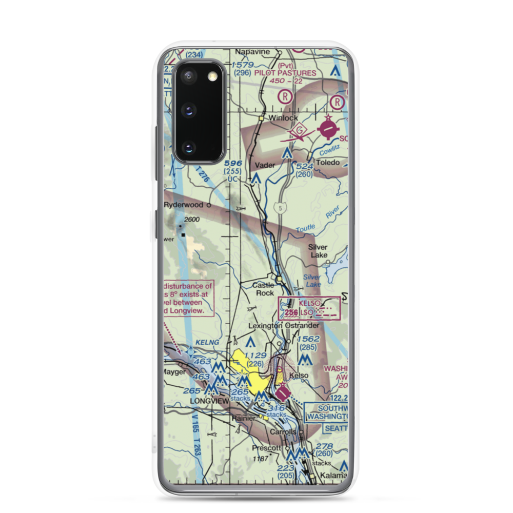 Cougar Flat Airstrip (WN24) VFR Sectional Samsung Case Samsung Galaxy S20 model shown
