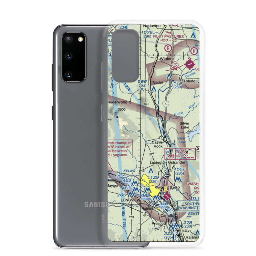 Cougar Flat Airstrip (WN24) VFR Sectional Samsung Case Samsung Galaxy S20 model shown