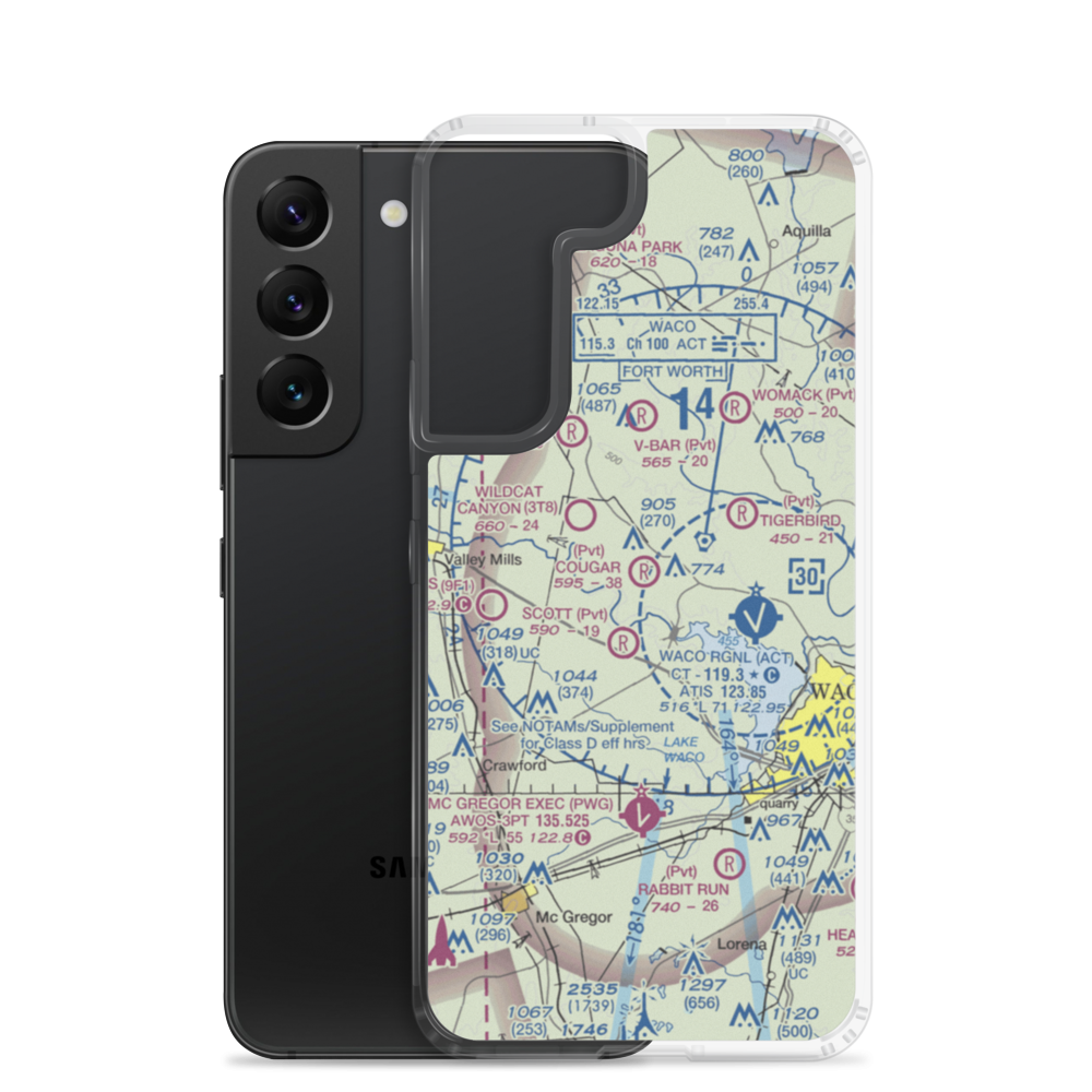 Cougar Landing Airport (XA85) VFR Sectional Samsung Case Samsung Galaxy S22 model shown