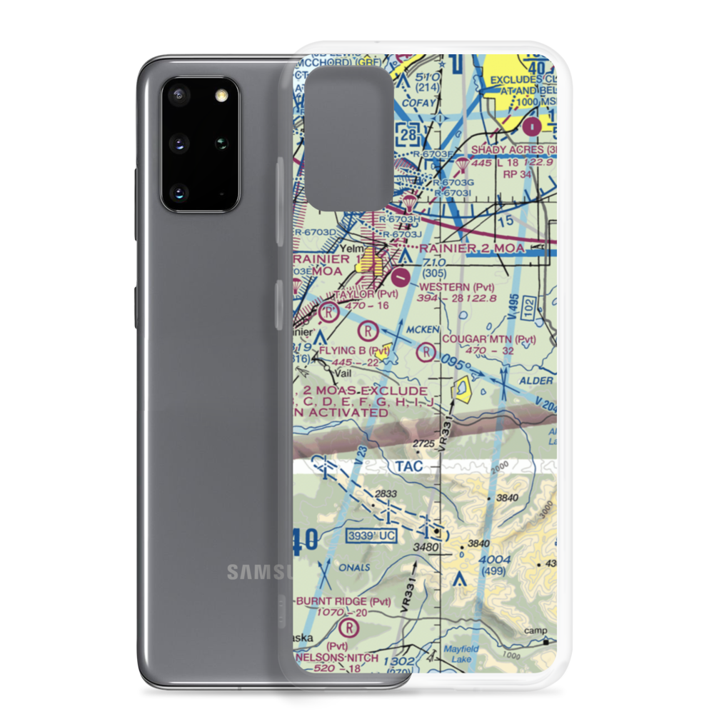 Cougar Mountain Airfield (49WA) VFR Sectional Samsung Case Samsung Galaxy S20 Plus model shown