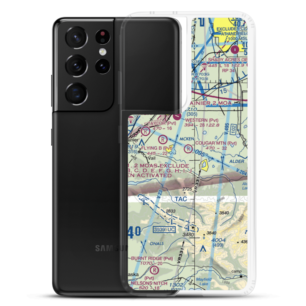 Cougar Mountain Airfield (49WA) VFR Sectional Samsung Case Samsung Galaxy S21 Ultra model shown
