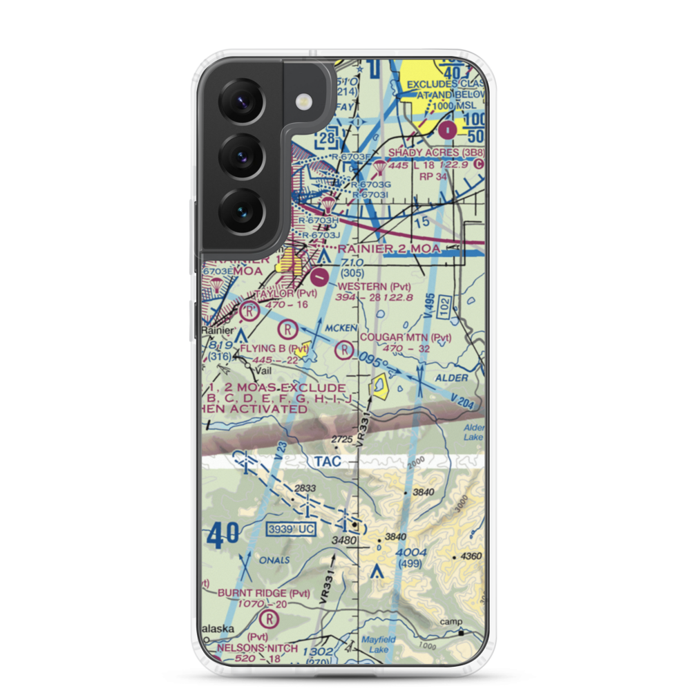 Cougar Mountain Airfield (49WA) VFR Sectional Samsung Case Samsung Galaxy S22 Plus model shown
