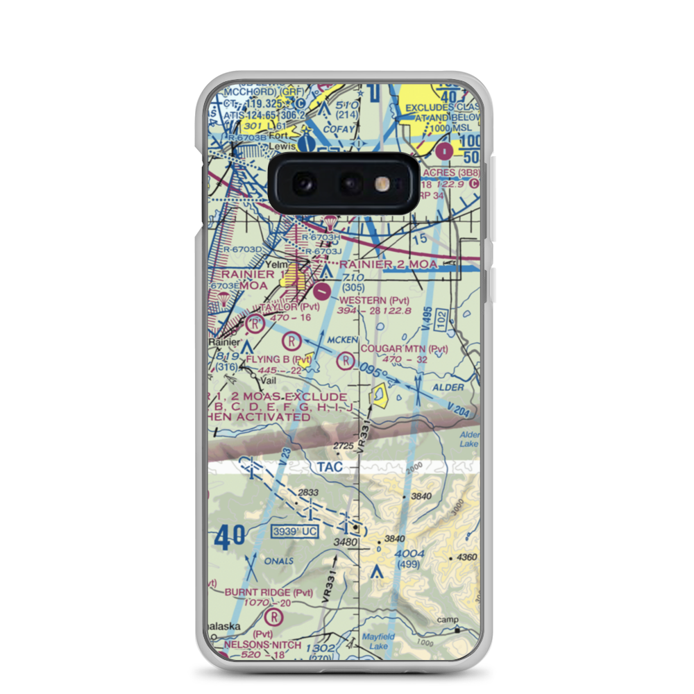 Cougar Mountain Airfield (49WA) VFR Sectional Samsung Case Samsung Galaxy S10e model shown