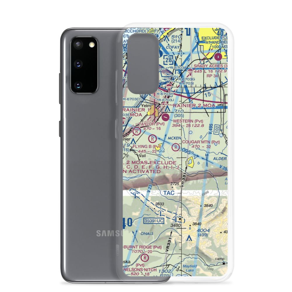 Cougar Mountain Airfield (49WA) VFR Sectional Samsung Case Samsung Galaxy S20 model shown