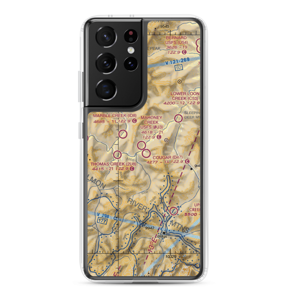 Cougar Ranch Airport (D47) VFR Sectional Samsung Case Samsung Galaxy S21 Ultra model shown