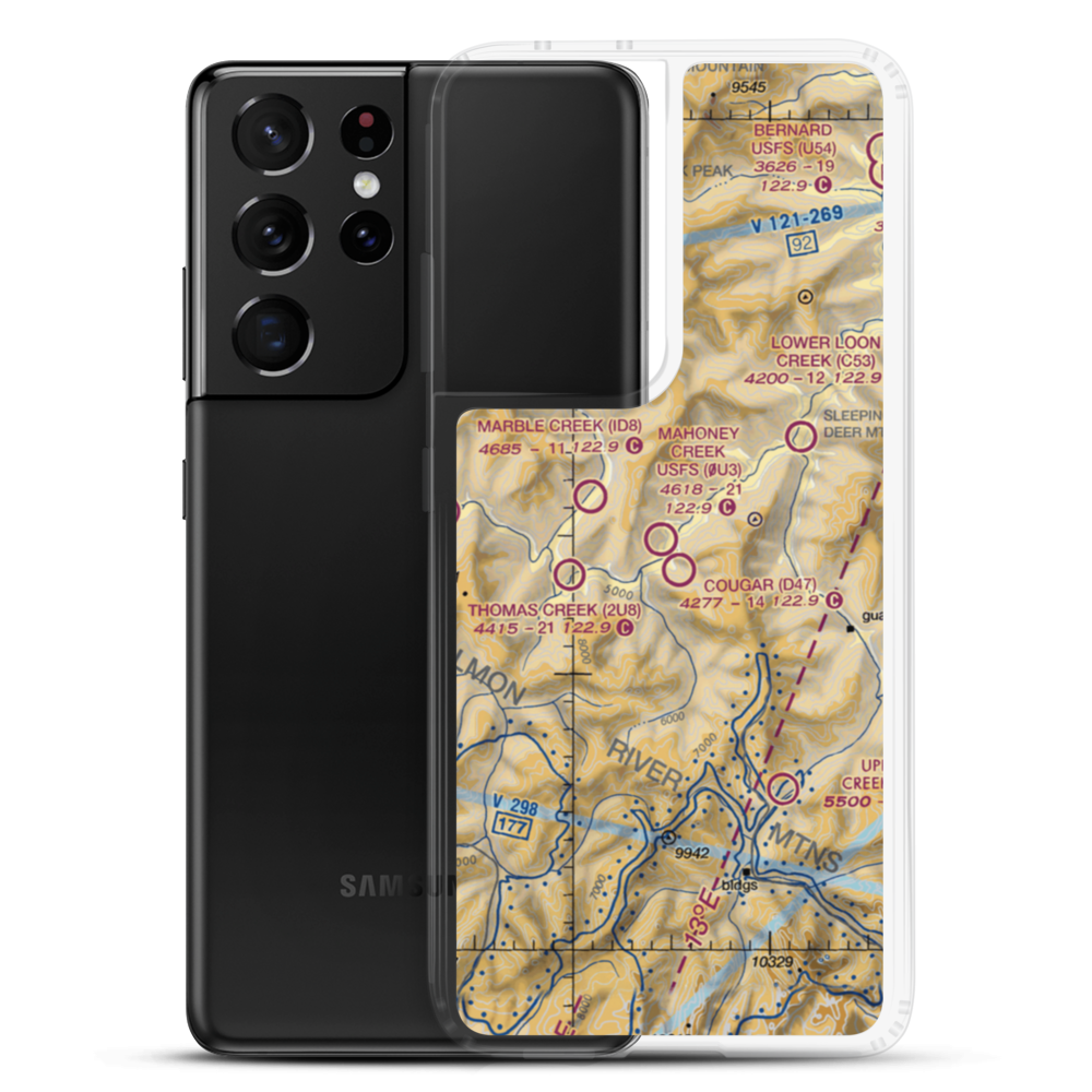 Cougar Ranch Airport (D47) VFR Sectional Samsung Case Samsung Galaxy S21 Ultra model shown