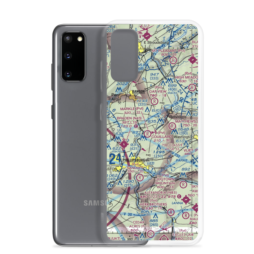 Couillard Seaplane Base (PA15) VFR Sectional Samsung Case Samsung Galaxy S20 model shown