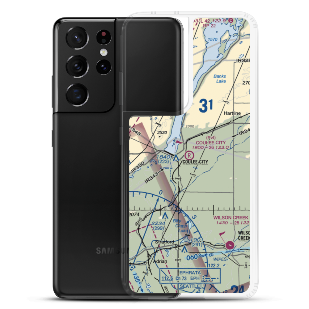 Coulee City Airport (WA15) VFR Sectional Samsung Case Samsung Galaxy S21 Ultra model shown