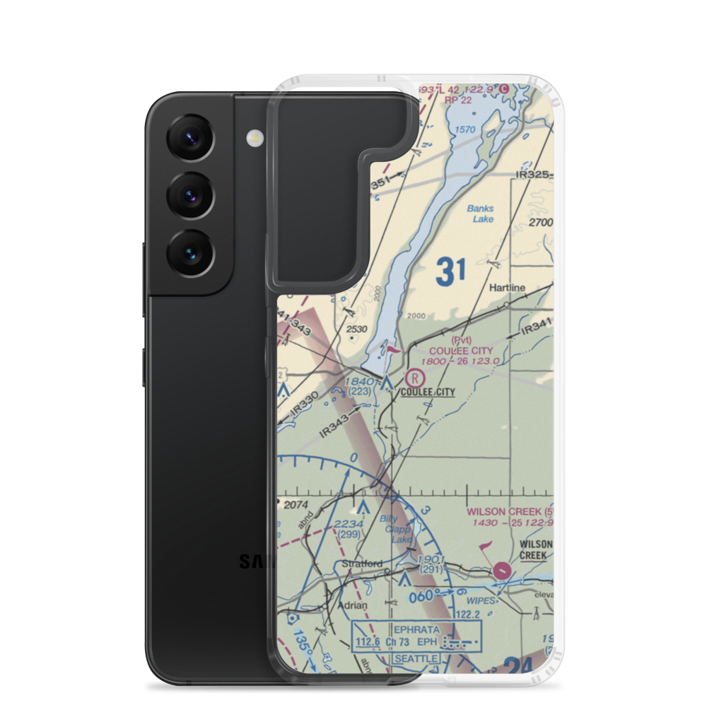 Coulee City Airport (WA15) VFR Sectional Samsung Case Samsung Galaxy S22 model shown