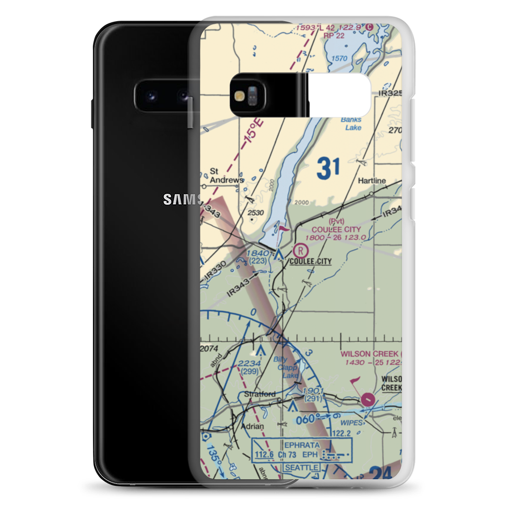 Coulee City Airport (WA15) VFR Sectional Samsung Case Samsung Galaxy S10+ model shown