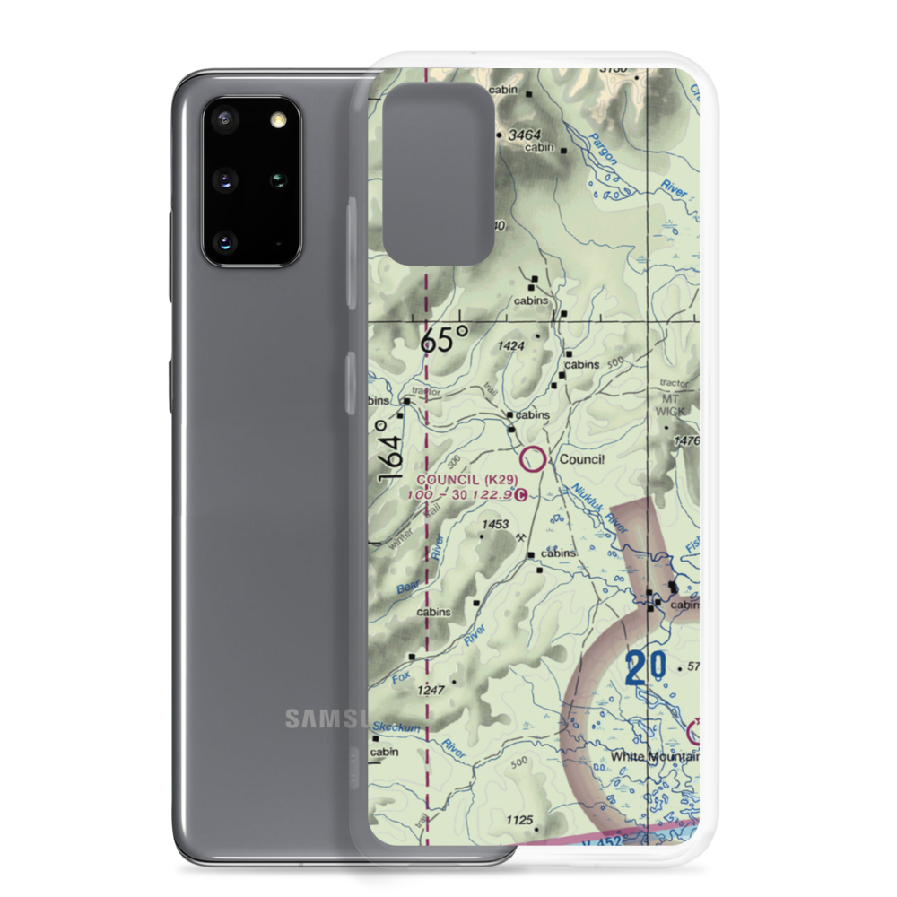 Council Airport (K29) VFR Sectional Samsung Case Samsung Galaxy S20 Plus model shown