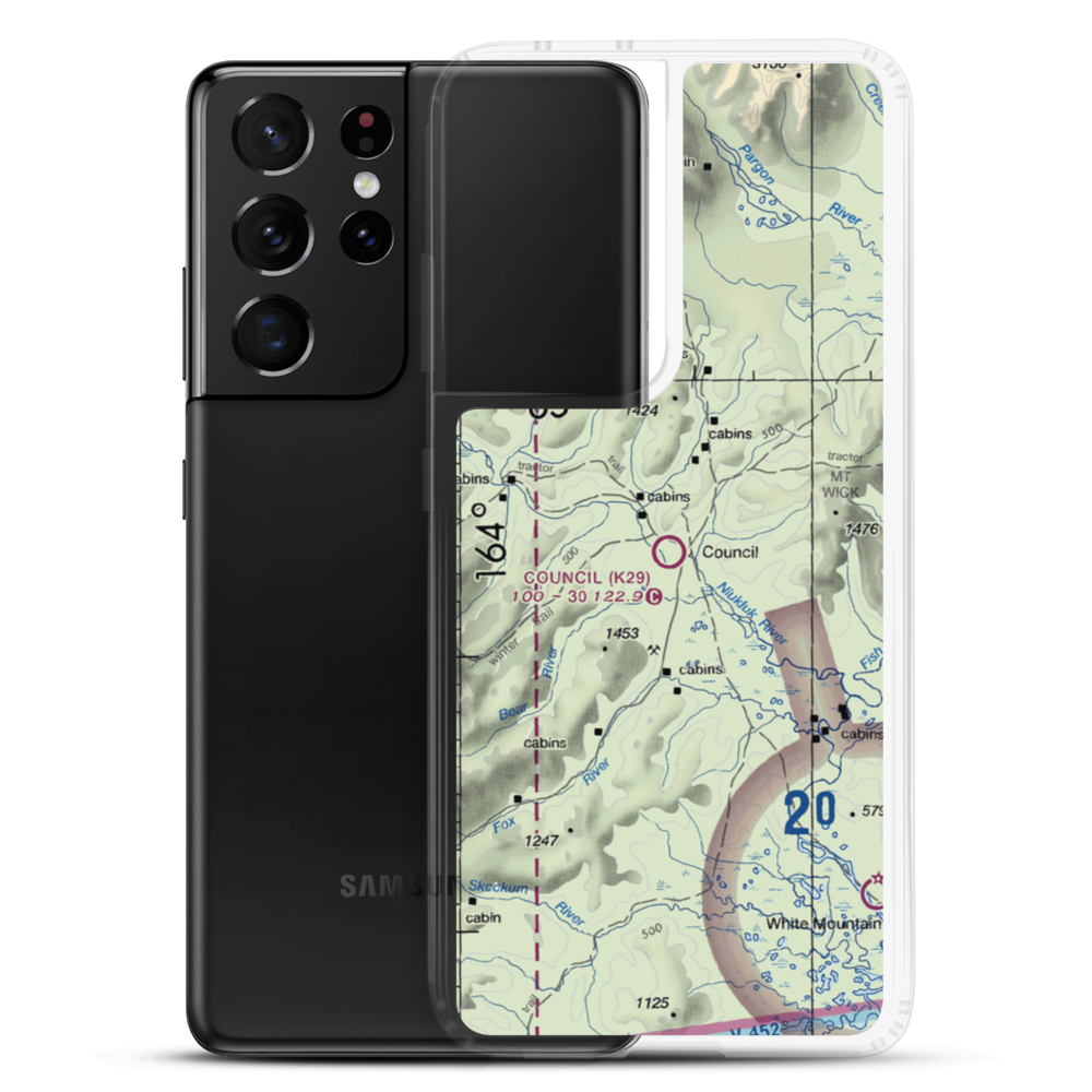 Council Airport (K29) VFR Sectional Samsung Case Samsung Galaxy S21 Ultra model shown