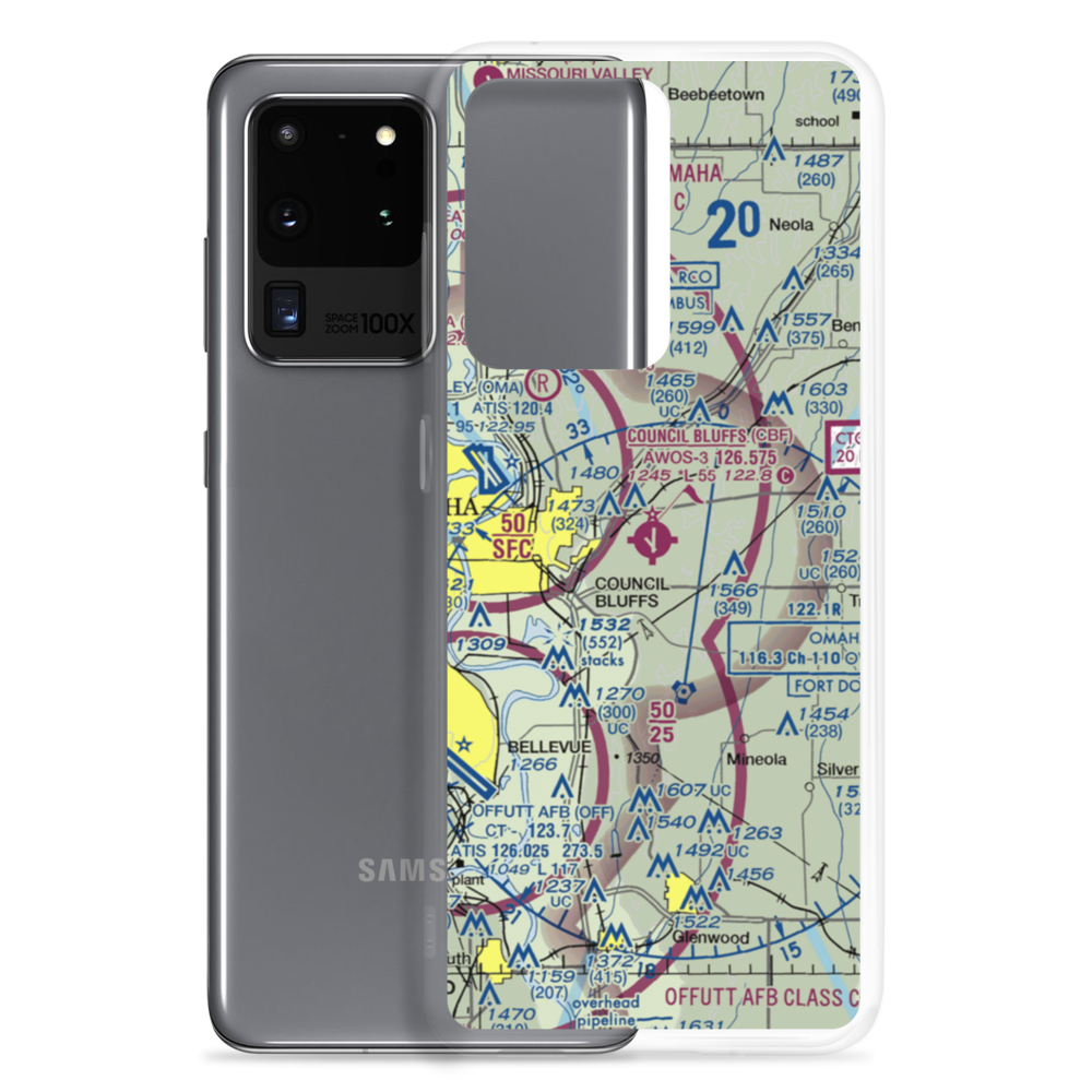 Council Bluffs Municipal Airport (CBF) VFR Sectional Samsung Case Samsung Galaxy S20 Ultra model shown