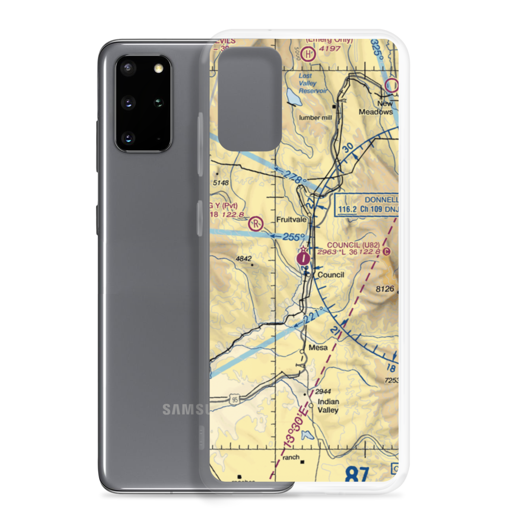 Council Municipal Airport (U82) VFR Sectional Samsung Case Samsung Galaxy S20 Plus model shown
