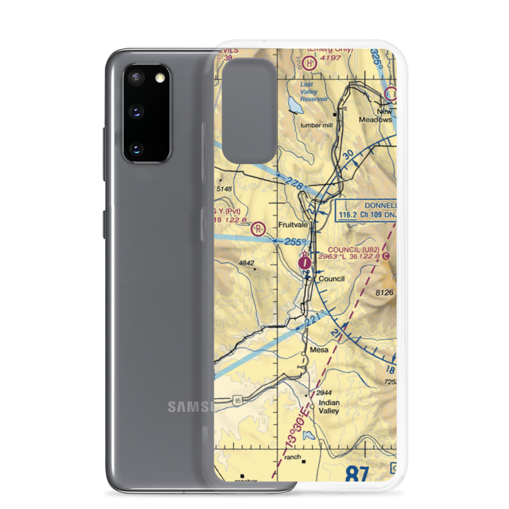 Council Municipal Airport (U82) VFR Sectional Samsung Case Samsung Galaxy S20 model shown