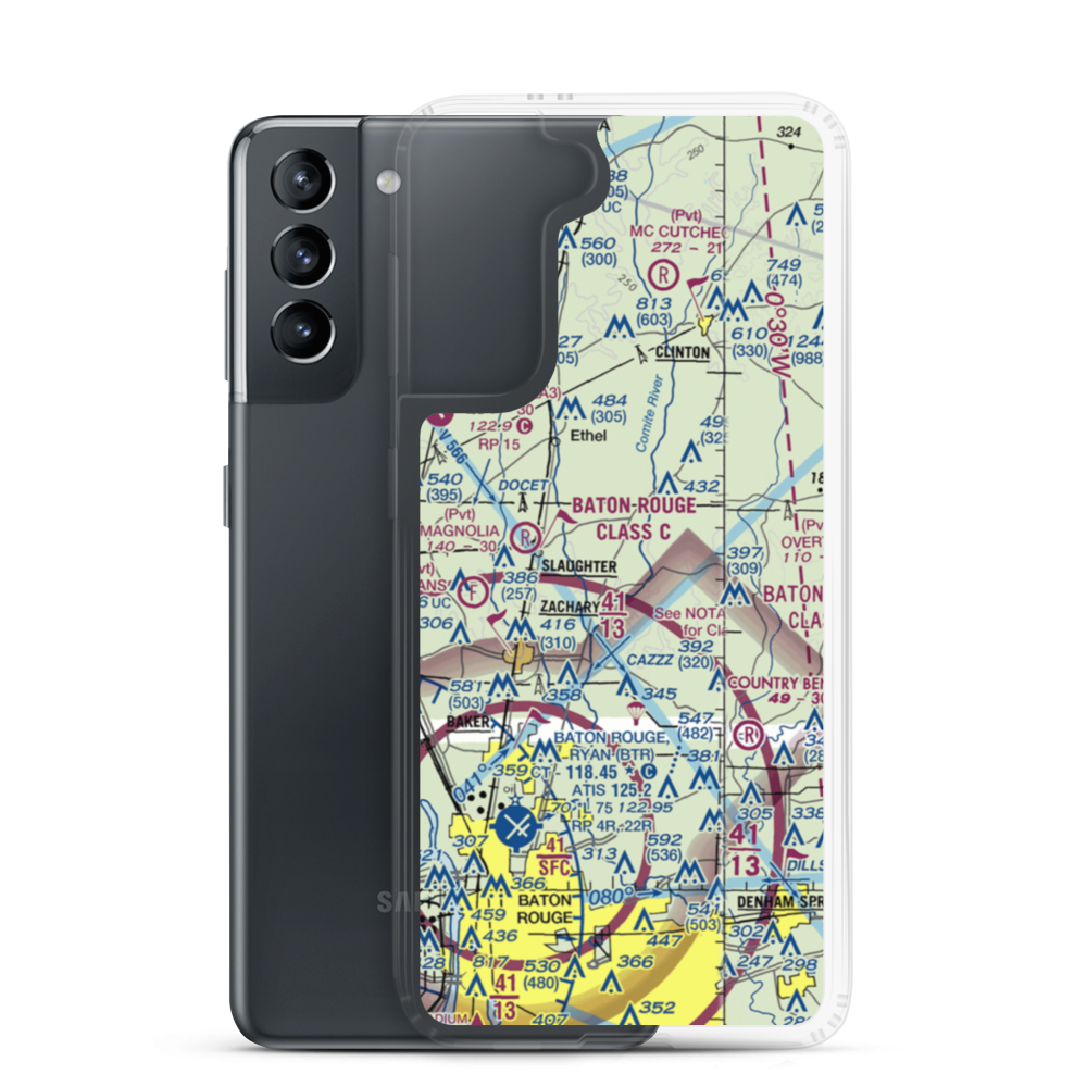 Country Breeze Airport (01LS) VFR Sectional Samsung Case Samsung Galaxy S21 model shown