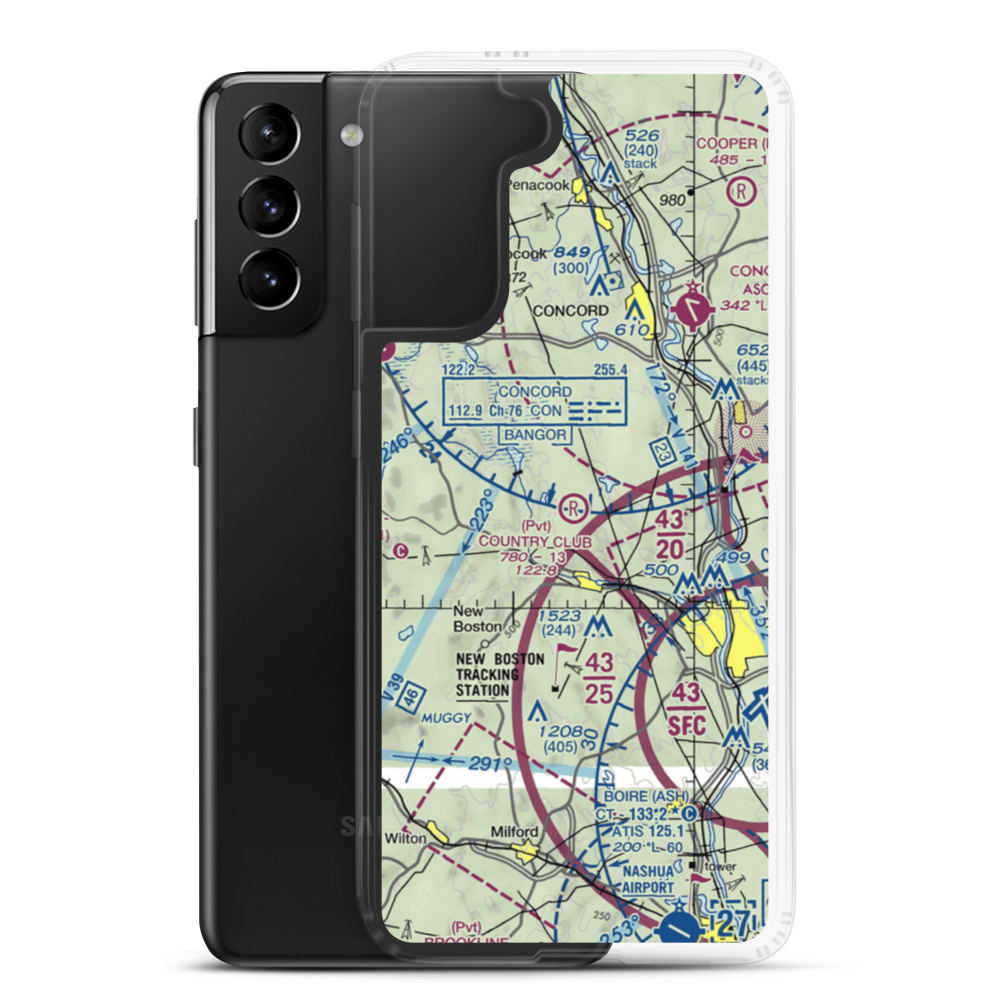 Country Club Air Park (NH88) VFR Sectional Samsung Case Samsung Galaxy S21 Plus model shown