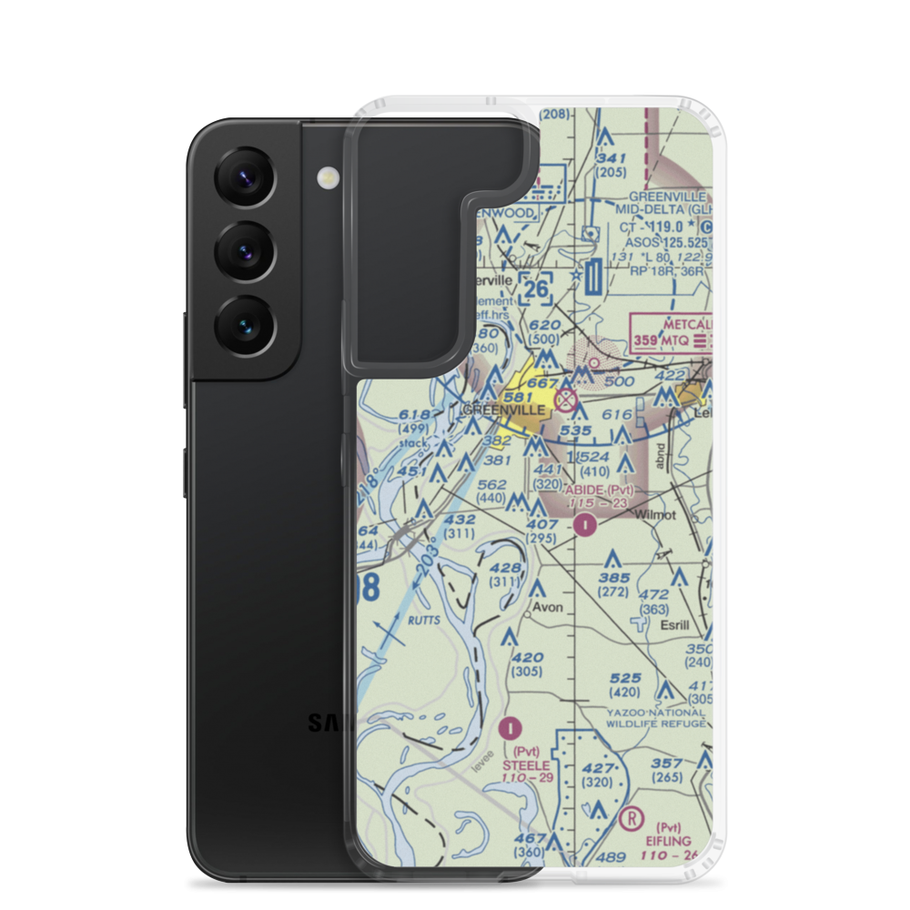 Country Club Airport (MS15) VFR Sectional Samsung Case Samsung Galaxy S22 model shown