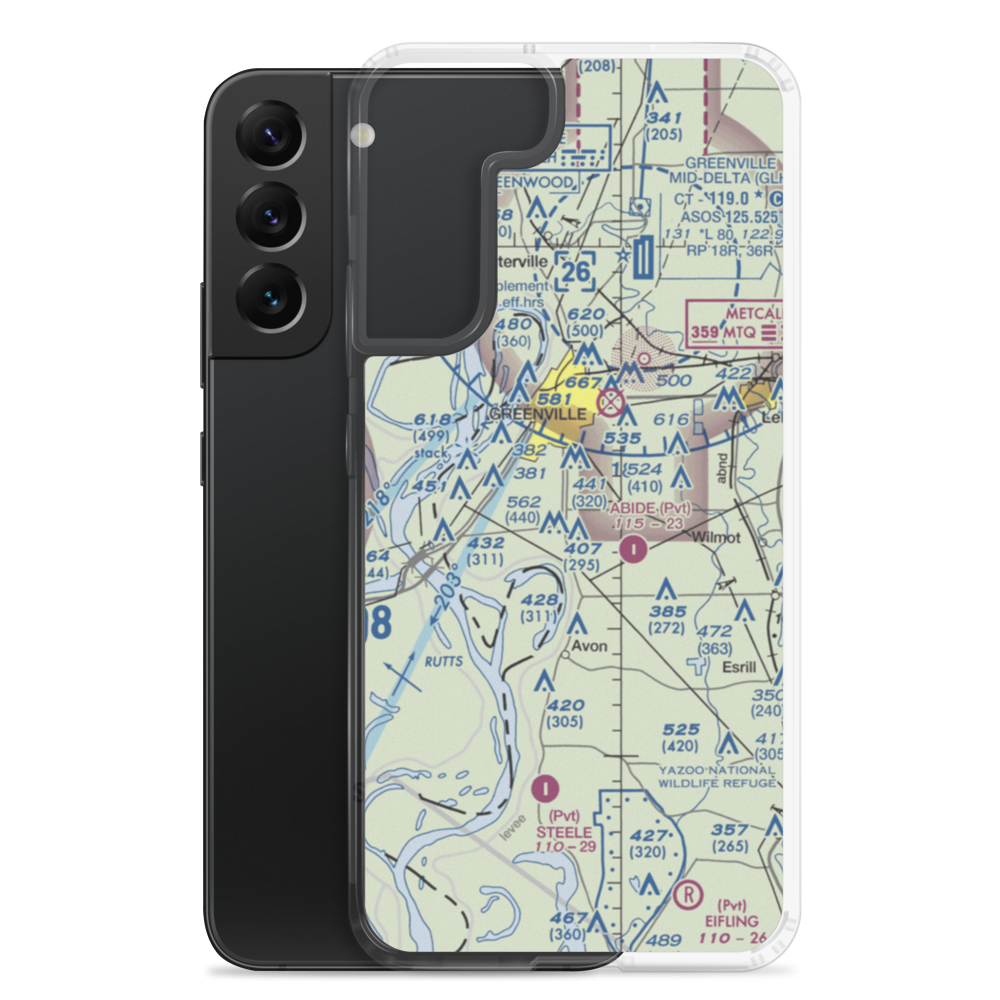 Country Club Airport (MS15) VFR Sectional Samsung Case Samsung Galaxy S22 Plus model shown